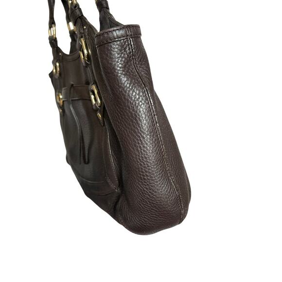 Cole Haan Pebbled Brown Leather Large Tote Top Handle Shoulder Bag - Picture 8 of 10